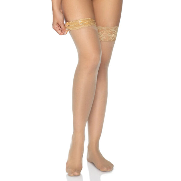 Leg Avenue Stay Up Sheer Thigh Hold Ups Nude UK 6 to 12 - Image 2