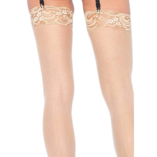 Leg Avenue Sheer Stockings With Backseam Nude UK 6 to 12 - Image 2