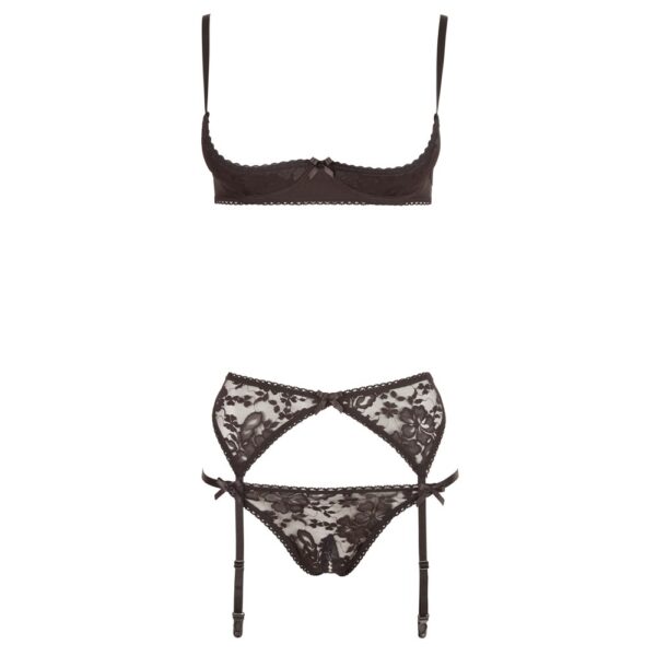 Cottelli Collection Black Half Bra Set Size: 75b-s - Image 3