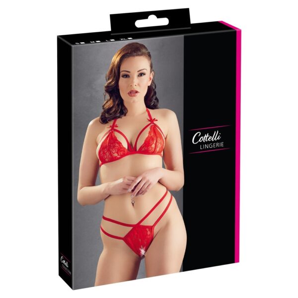 Cottelli Lace Set Red Size: Medium - Image 4