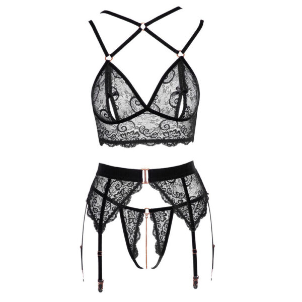 Abierta Fina Lacey Open Suspender Set Size: Large - Image 3