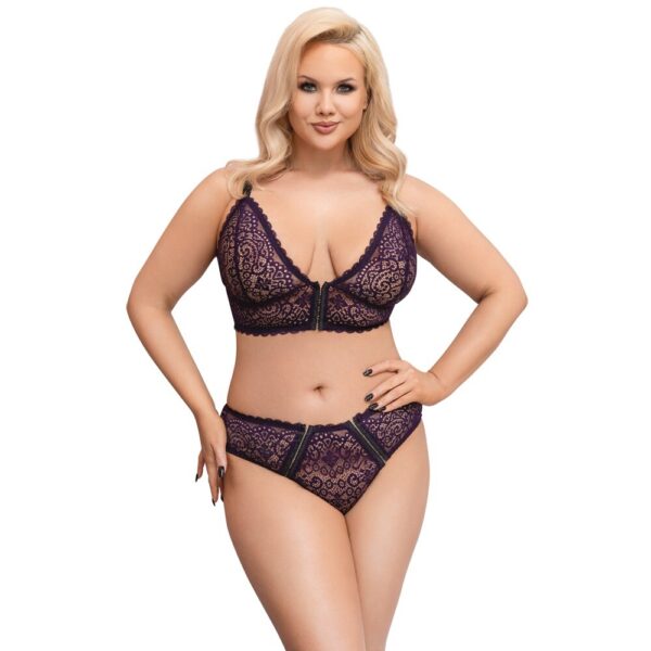 Cottelli Curves Delicate Lace Bralette And Briefs Size: XXXL