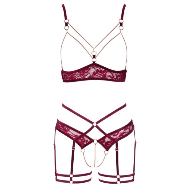 Abierta Fina Open Red Lace Set Size: Small - Image 4