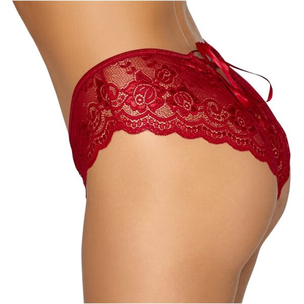 Cottelli Crotchless Panty Red Size: Large - Image 2