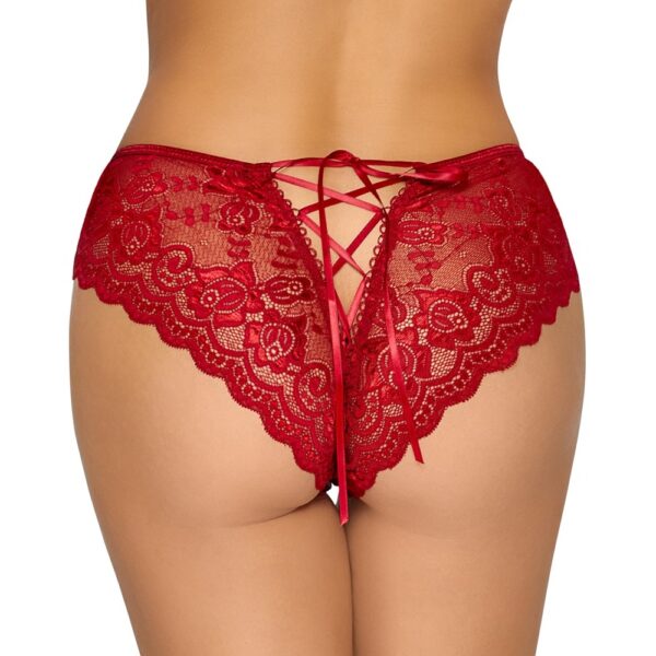 Cottelli Crotchless Panty Red Size: Large - Image 3