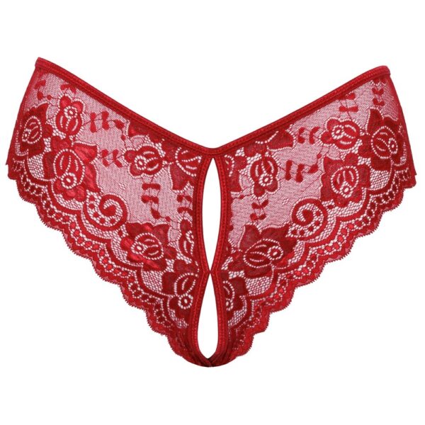 Cottelli Crotchless Panty Red Size: Large - Image 4