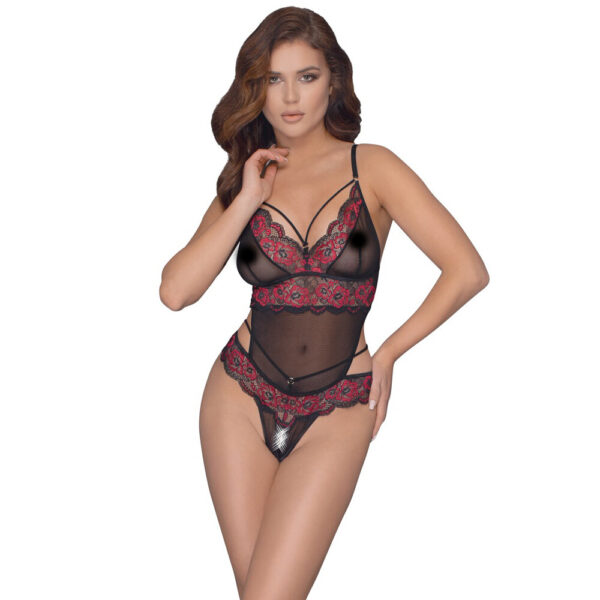 Cottelli Crotchless Body With Lace Size: L-XL