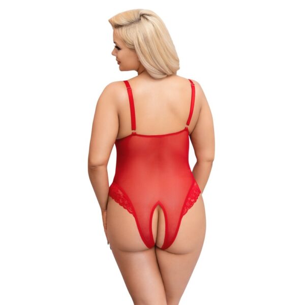 Cottelli Curves Crotchless Body Red Size: XXL - Image 3