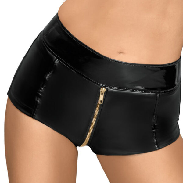 Noir Black Zip Up Hot Pants Size: Small - Image 2