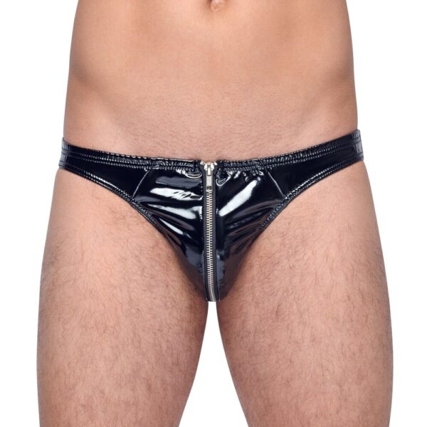 Black Level Vinyl Briefs With Zip Black Size: XXL