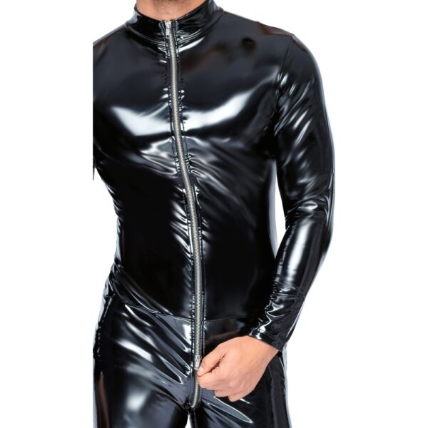 Black Level Vinyl Jumpsuit With Zip Black Size: Large - Image 3