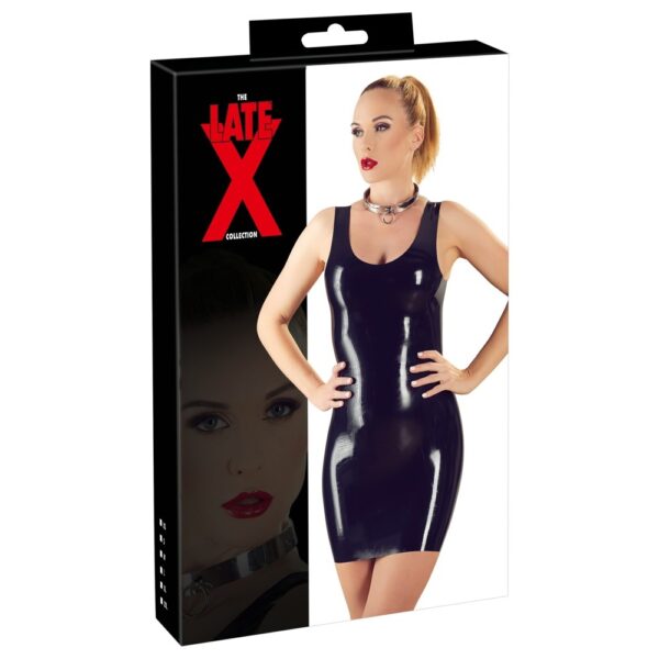 LateX Mini Dress Black Size: Large - Image 3