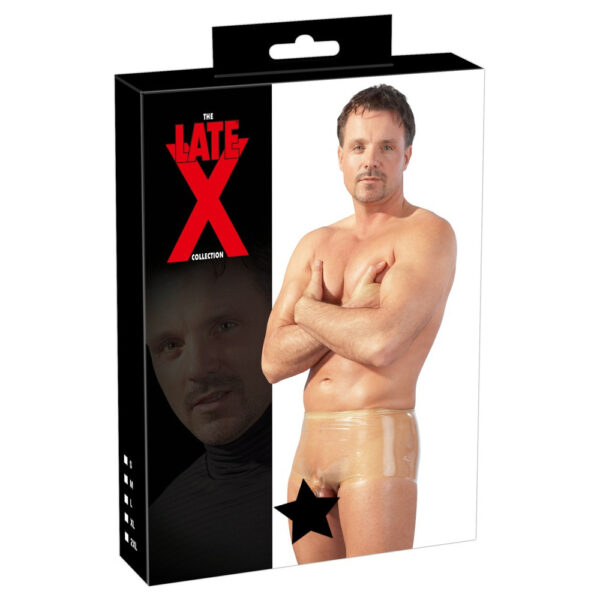 LateX Boxers With Penis Sleeve Clear Size: L-XL - Image 4