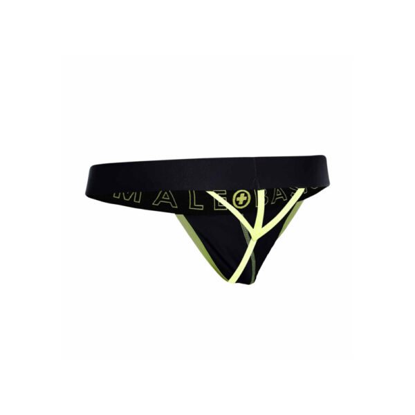 Male Basics Neon Thong Yellow Size: Small - Image 4