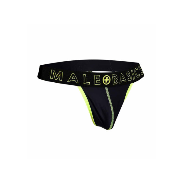 Male Basics Neon Thong Yellow Size: Small - Image 3