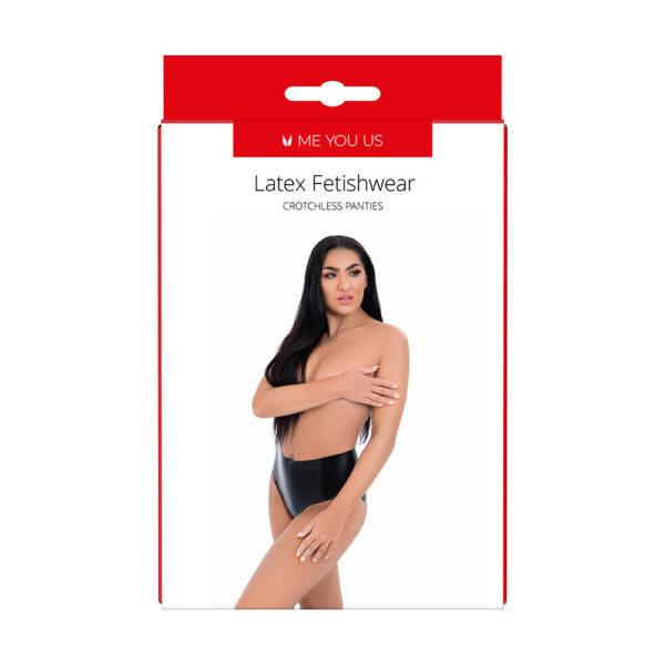 Me You Us Latex Crotchless Panties Size: Medium - Image 3