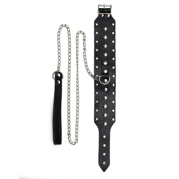 Leather Collar And Chain - Image 2