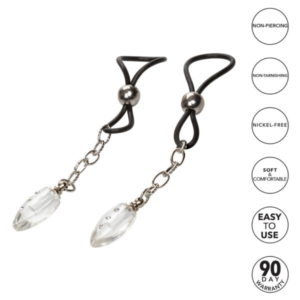 Nipple Play Non-Piercing Nipple Jewellery Crystal Teardrop - Image 3