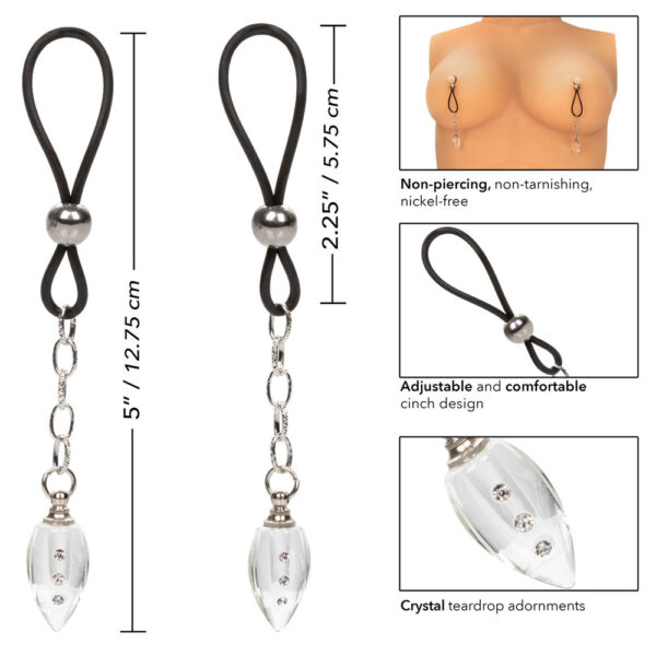 Nipple Play Non-Piercing Nipple Jewellery Crystal Teardrop - Image 2