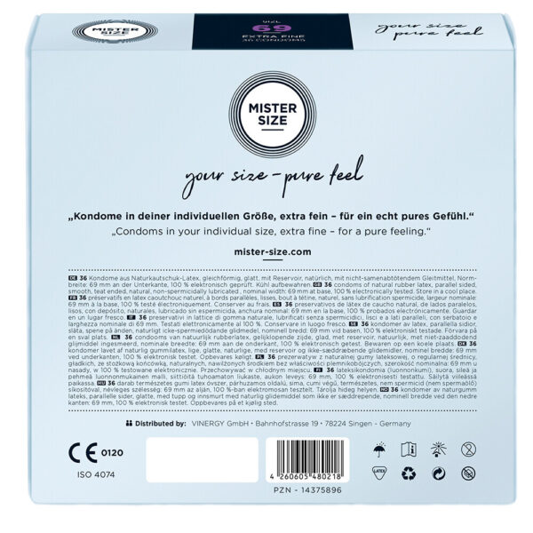 Mister Size 69mm Your Size Pure Feel Condoms 36 Pack - Image 2