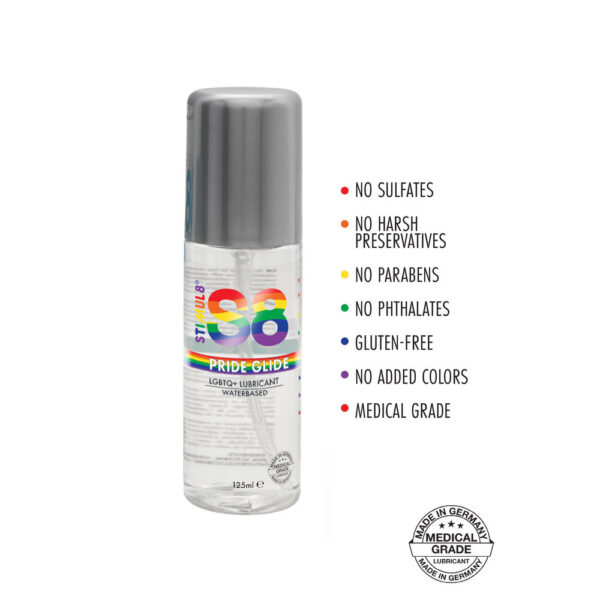 S8 Pride Glide Water Based Lubricant 125ml - Image 2