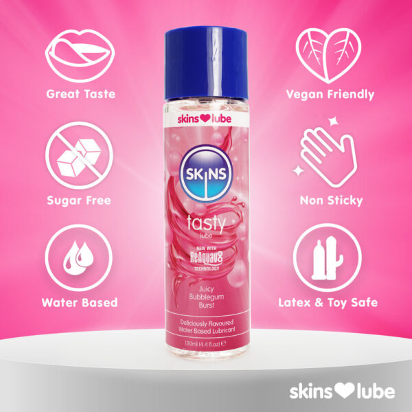 Skins Juicy Bubblegum Blast Waterbased Lubricant 130ml - Image 2